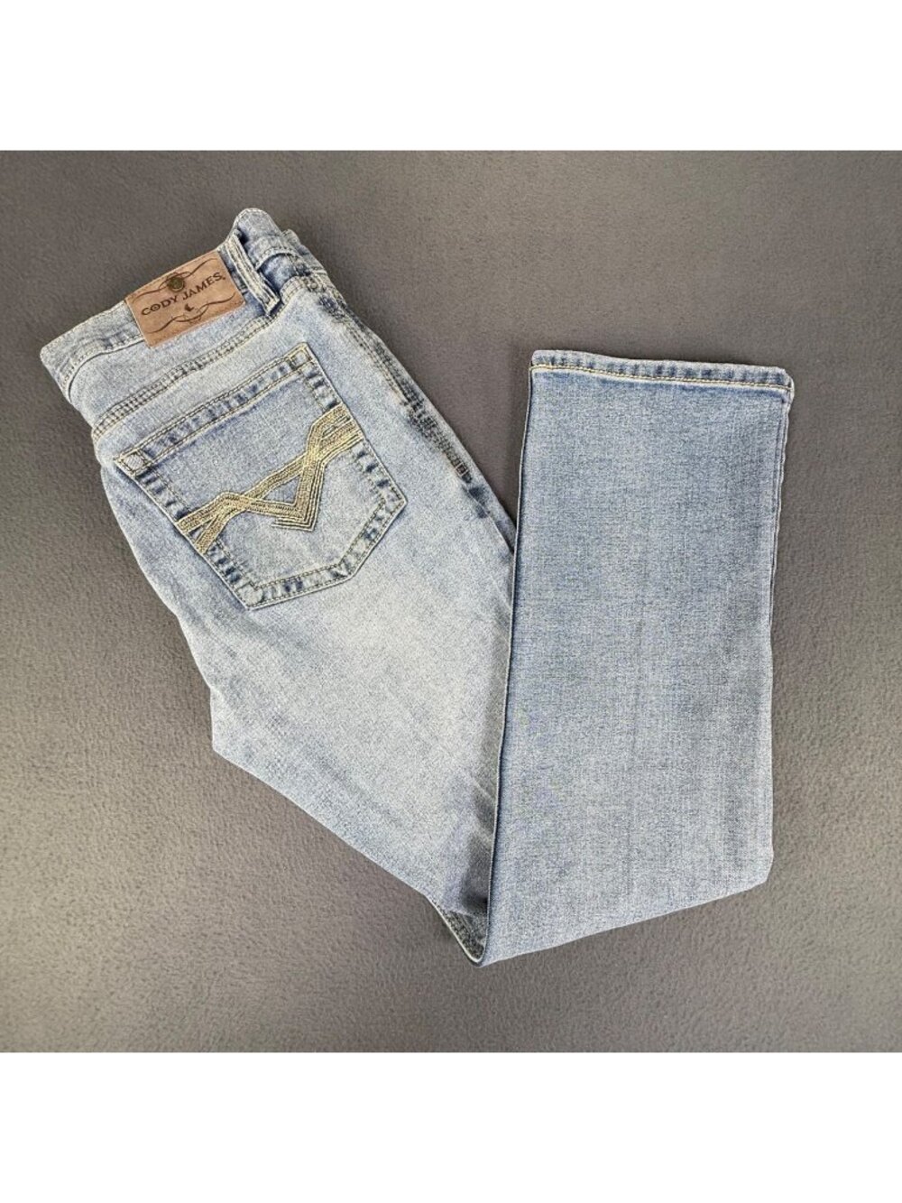 Cody James Mens Straight Leg Jeans Light Wash Stretch Denim 33x32 RN138823